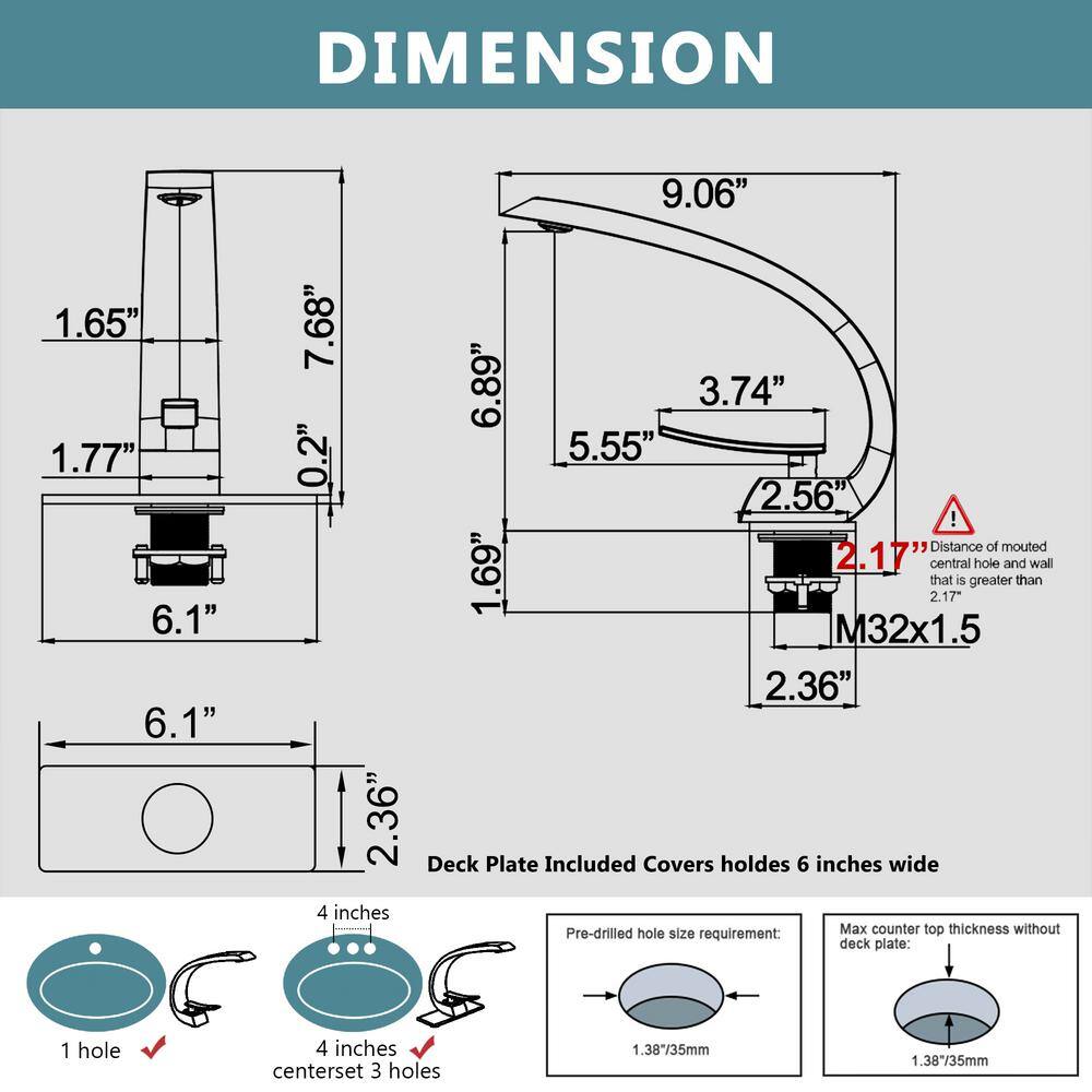 Matte Black Single-Handle High Arc Bathroom Faucet