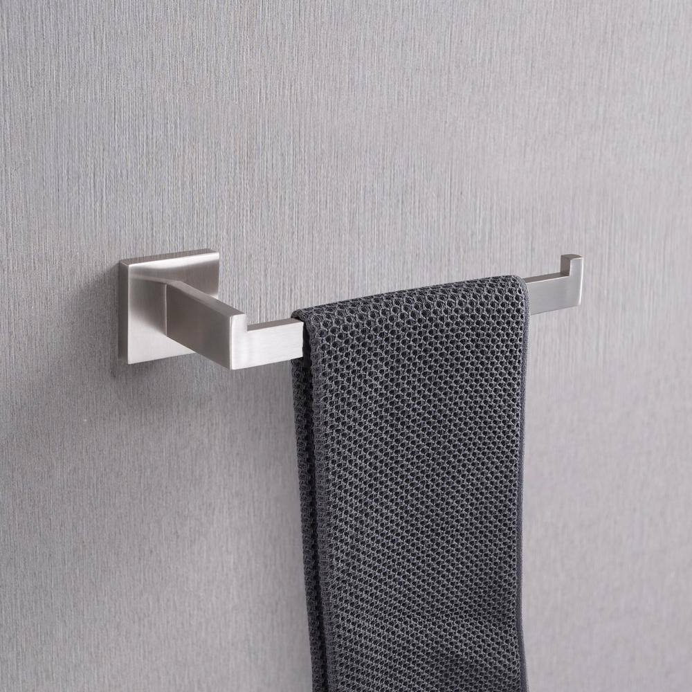 Brushed Nickel 4-Piece Bathroom Hardware Set with Towel Bar