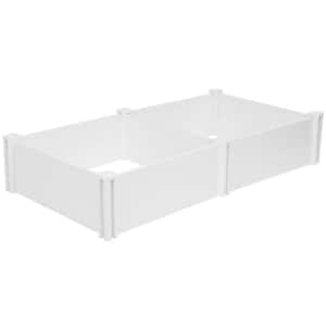 6 ft. x 3 ft. x 1 ft. White PVC Rectangular Outdoor Raised Garden Bed