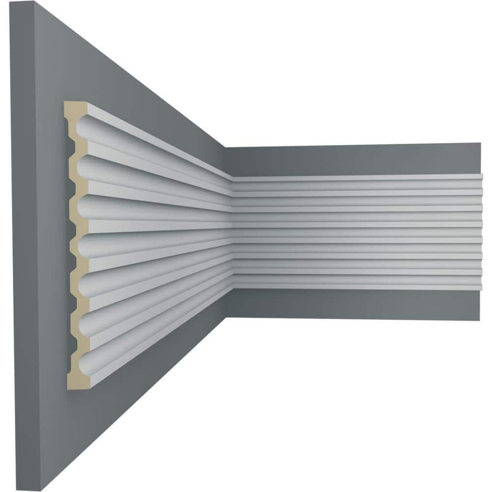 Gray Primed Polyurethane Geometric Reeded Casing Sample