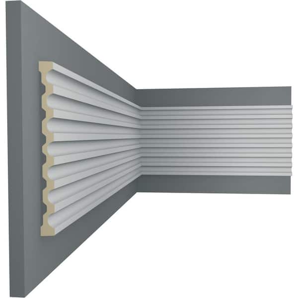 Ekena Millwork 1-1/2 in. x 17-3/4 in. x 94-1/2 in. Primed Polyurethane Reeded Casing