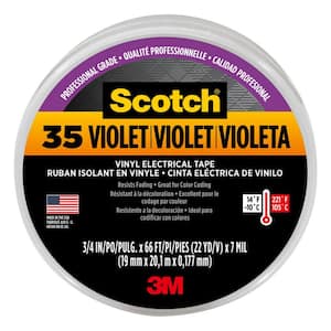 Scotch 3/4 in. x 66 ft. x 0.007 in. #35 Electrical Vinyl Tape, Violet (Case of 5)