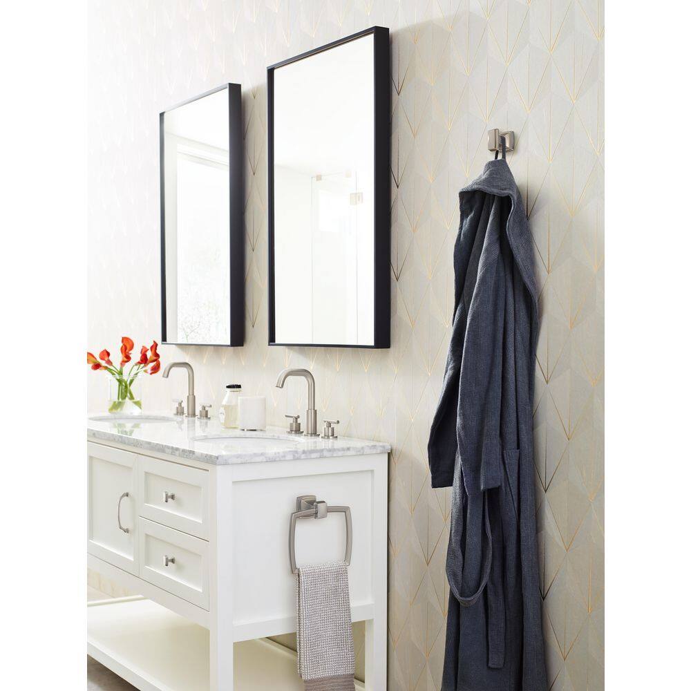 Brushed Nickel Single Prong Bathroom Robe Hook