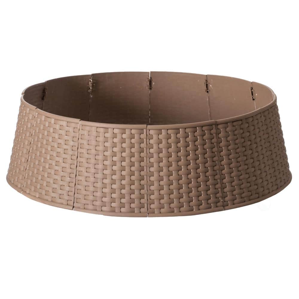 Large Brown Plastic Basket Weave Tree Skirt