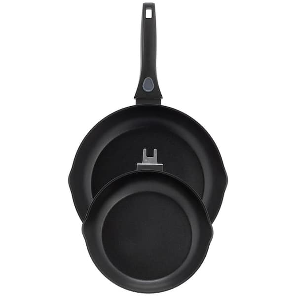 3 Piece Nonstick Aluminum Frying Pan Set in Black