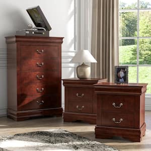 Burkhart Cherry 2 Drawer 21.63 in. W Set of 2 Nightstand and Chest