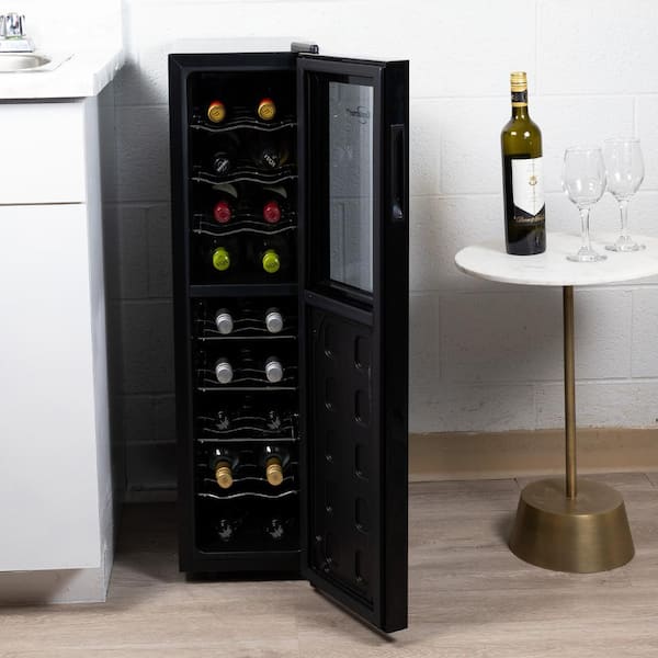 Koolatron Urban Series 18 Bottle Dual Zone Wine Cooler, Black, 1.9 