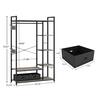 Siavonce Grey Particle Board Free-Standing Closet Organizer with Storage Box  and Side Hook, Portable Clothes Rack with 6-Shelves DJ-Y-W116241554 - The  Home Depot