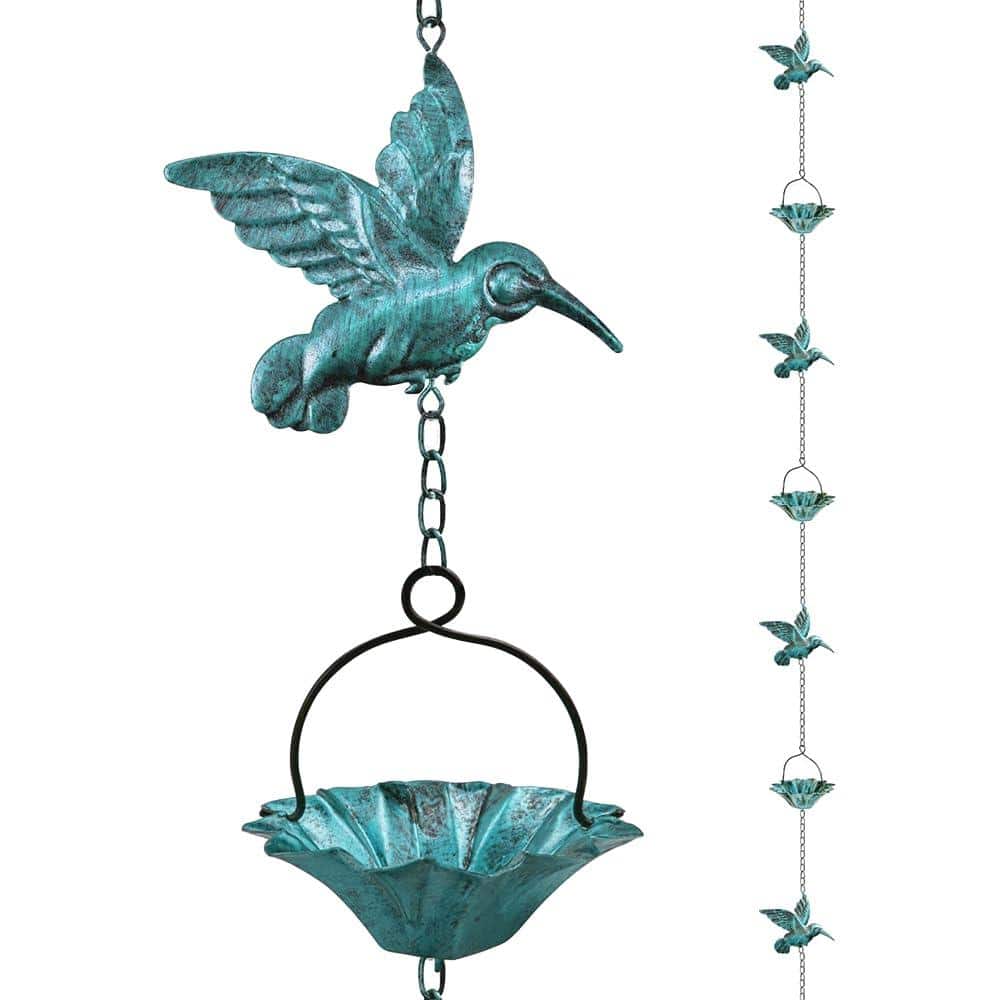 8.5 ft Rain Chain Decorative Gutter Downspout Alternative Copper Patina 12-Piece price history on PriceWatchPro