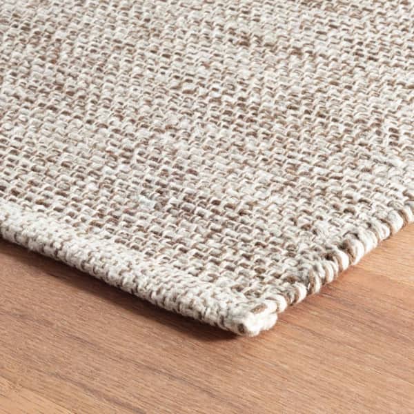 10 ft. x 14 ft. Brown Marled Handwoven Cotton Indoor Area Rug