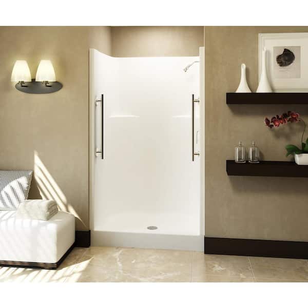 Aquatic Everyday 42 in. x 34 in. x 72 in. 1-Piece Shower Stall with Center Drain in Biscuit