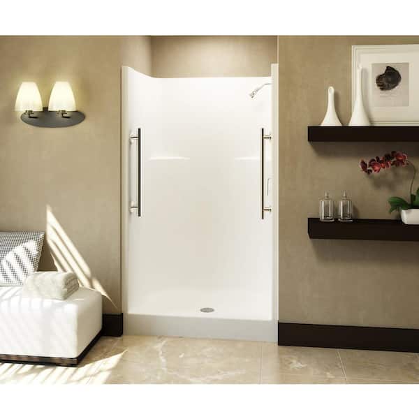 Aquatic Everyday 42 in. x 34 in. x 72 in. 1-Piece Shower Stall with Center Drain in Bone