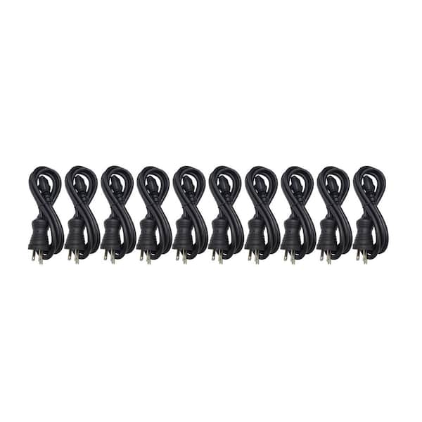6 ft. 18 / 3 Hospital Grade AC Power Cord Indoor (NEMA 5-15PHG to IEC-60320-C13) Black 10-Pack