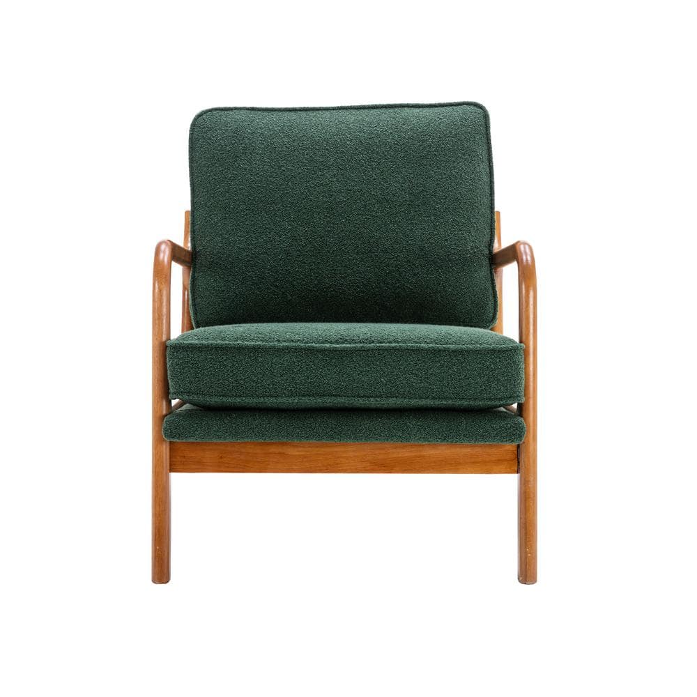 Emerald Wood Frame Armchair, Modern Accent Chair Lounge Chair for Living Ro