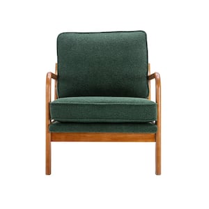 Emerald Wood Frame Armchair, Modern Accent Chair Lounge Chair for Living Room