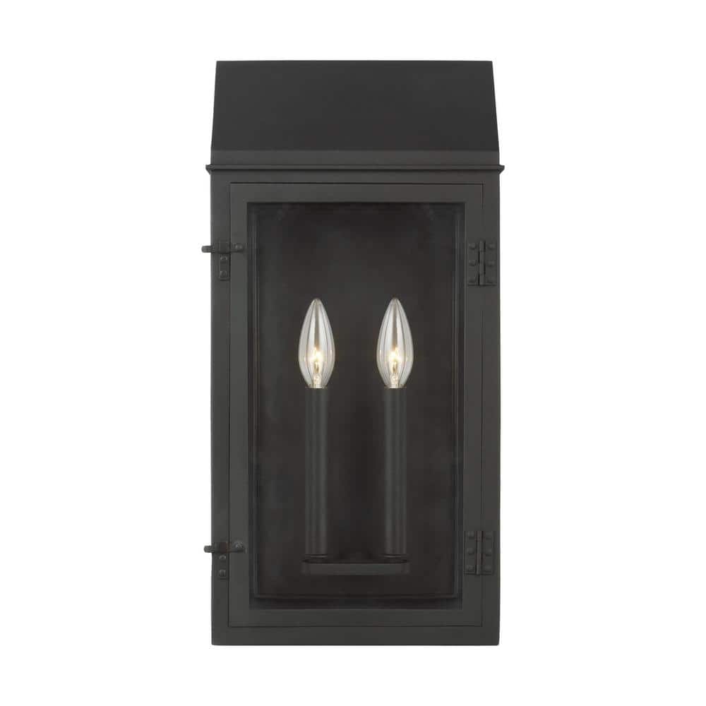 Hingham 10 in. W x 20 in. H Textured Black Outdoor Hardwired Dimmable Large Wall Lantern Sconce with No Bulbs Included price history on PriceWatchPro