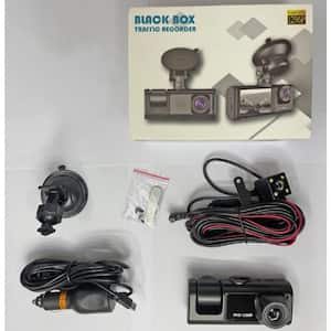 3-Lens Dash Cam Video Recorder with Front Inside Rear Camera