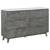 Benjara White and Gray 6-Drawer 62.75 in. W Dresser without Mirror BM315342