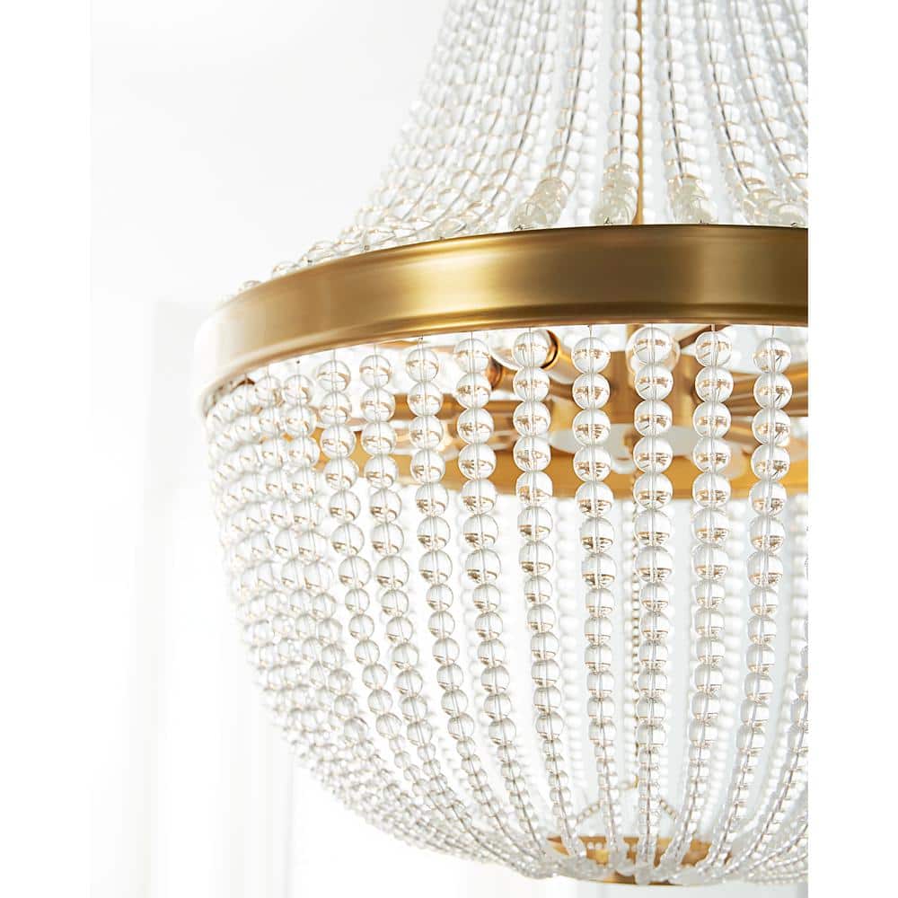 Burnished Brass 12-Light Empire Chandelier with Candelabra Bulbs