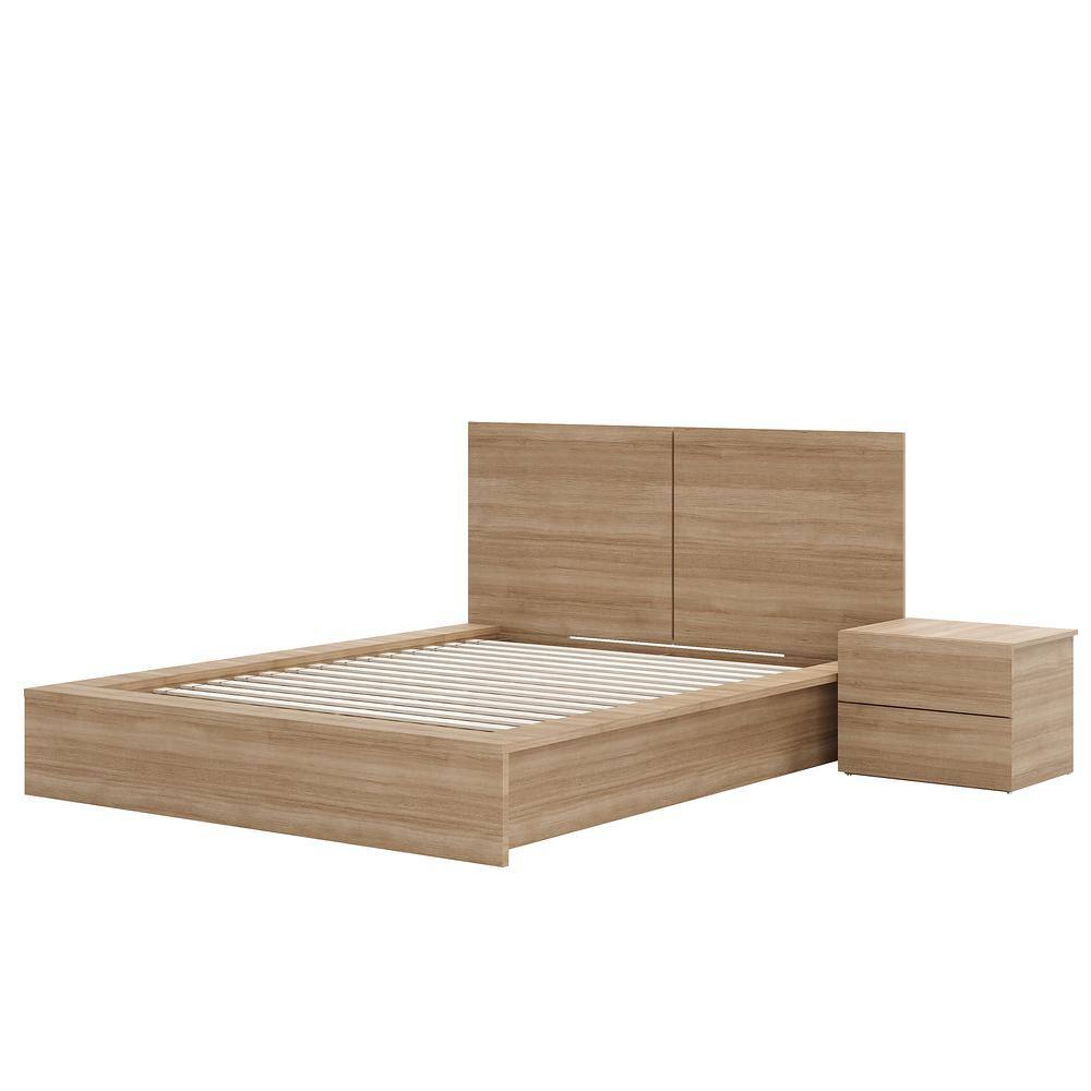 James Queen 3-Piece Brown Oak Bedroom Set