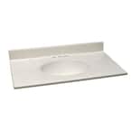 Design House 37 in. W x 19 in. D Cultured Marble Vanity Top in White on ...