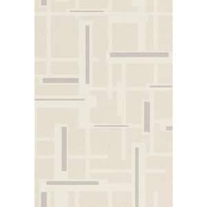Geometric Intersect Wallpaper Beige Paper Strippable Roll (Covers 57 sq. ft.)