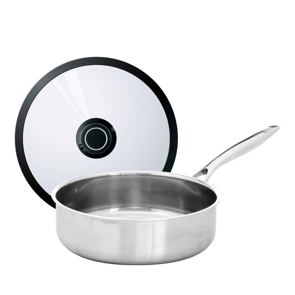 Frieling Black Cube Stainless, Saute Pan with Lid, 9.5 in. Dia., 3.0 qt.
