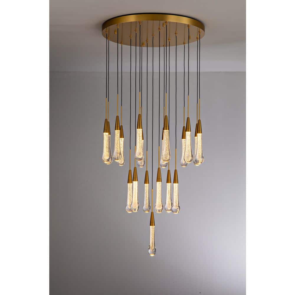 YUYI Modern Chandelier 24 in.19-Lights Gold Chandelier for Dining