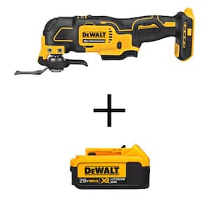 Atomic 20-Volt MAX Cordless Brushless Oscillating MultiTool (Tool-Only) w/20-Volt Premium Lithium-Ion 4.0Ah Battery Pack