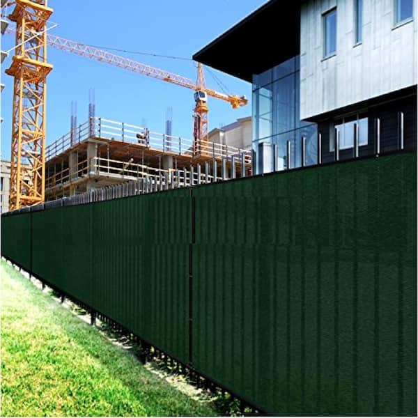 BOEN - 4 ft. x 50 ft. Long Lasting Green Privacy Fence Netting Mesh Fabric w/Aluminum Reinforced Grommets UV Treated