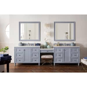 Copper Cove Encore 122 in. W x 23.5 in. D x 36.3 in. H Bathroom Vanity in Silver Gray with Arctic Fall Solid Surface Top