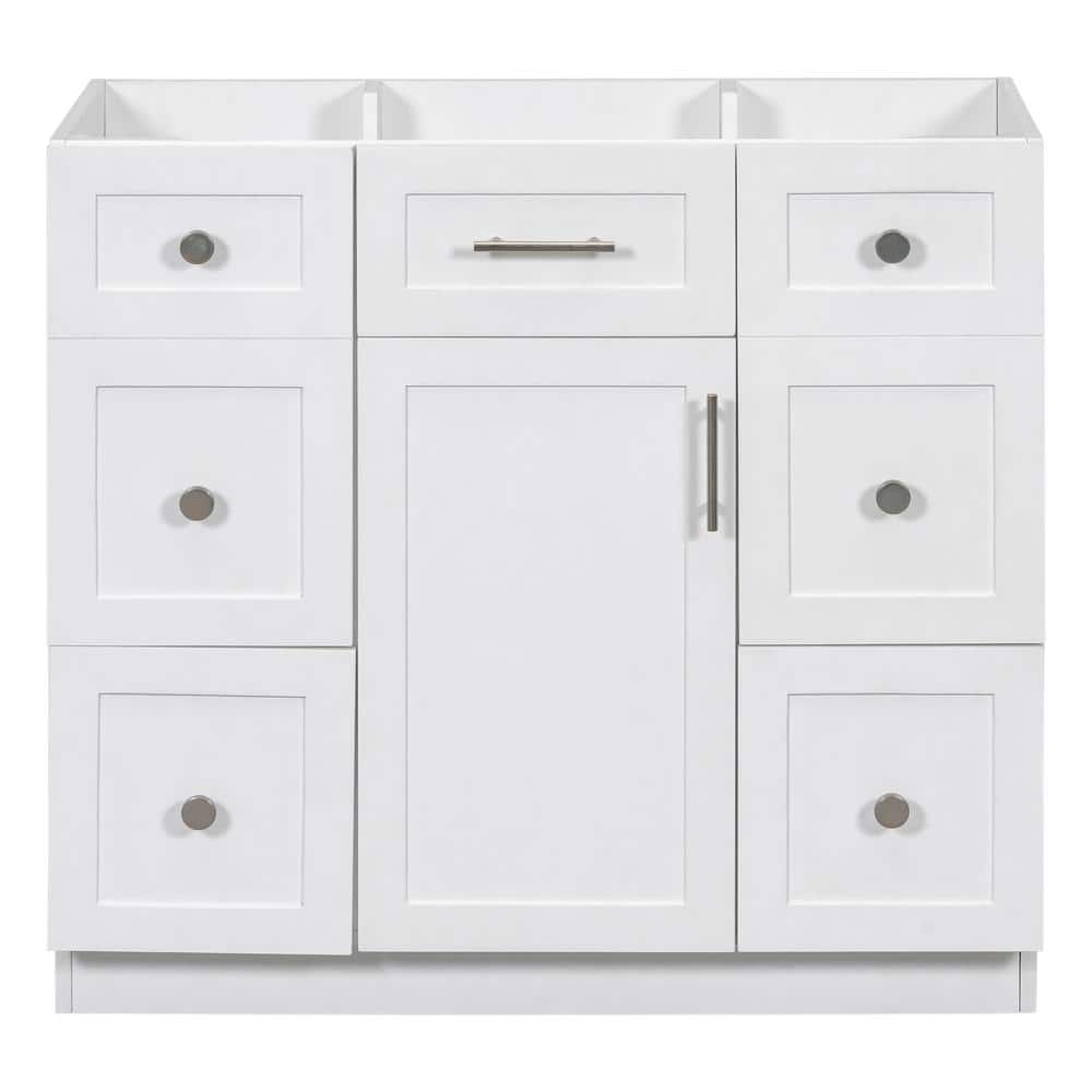 35.4 in. W x 17.8 in. D x 33 in. H Bath Vanity Cabinet without Top in White