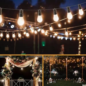Outdoor 96 ft. Plug-In Edison Bulbs LED String Lights with S14 30 Plus 4 Spare Patio Shatterproof Bulbs ETL Listed IP65