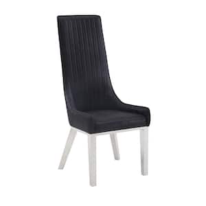 Gianna Dining Chair (Set-2) in Black PU & Stainless Steel