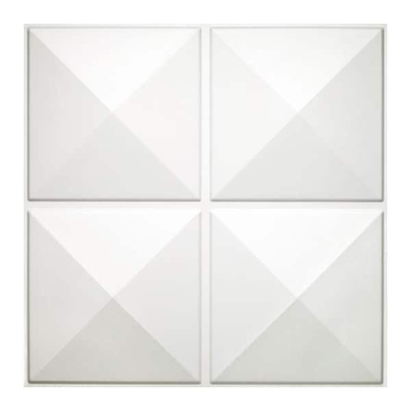 Donny Osmond Home 19.6 in. x 19.6 in. Self-Stick Star Pattern 3D Decorative Wall Tile in White (10-Pack)