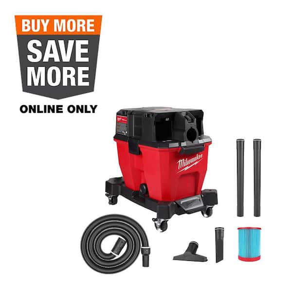 M18 FUEL 9 Gal. Cordless DUAL-BATTERY Wet/Dry Shop Vacuum with Filter, Hose, and Accessories