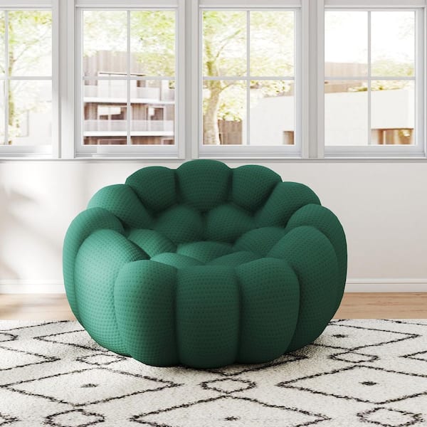 49.2 in. Bubble Couch Mesh Fabric Armless Fireside Sectional Sofa in Green, No Assembly Required