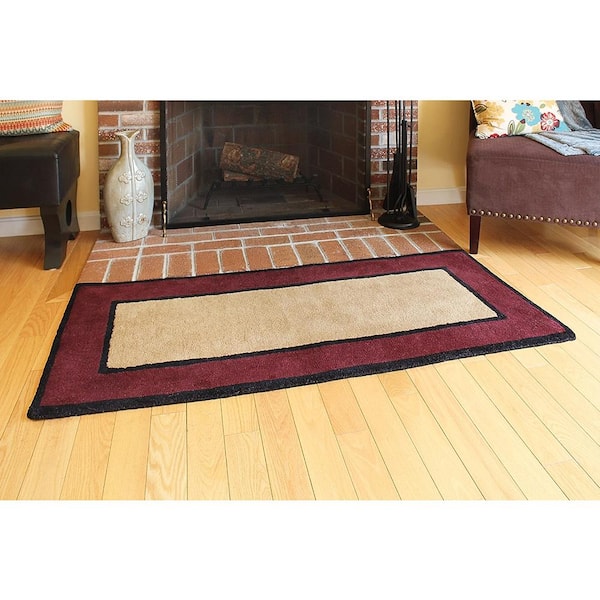 ACHLA DESIGNS 2 ft. x 5 ft. Contemporary II Rectangular Hearth Rug, Berry  H-64 - The Home Depot