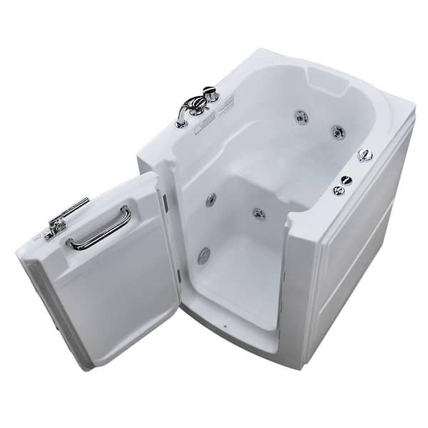 Universal Tubs Nova Heated 3.2 ft. Walk-In Whirlpool Bathtub in White with Chrome Trim
