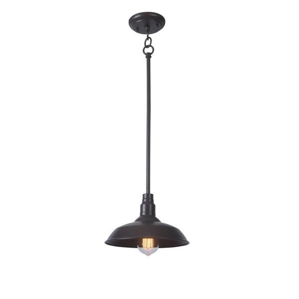 Home Decorators Collection Bell Ridge 10 in. 1-Light Brown Outdoor Mini Pendant