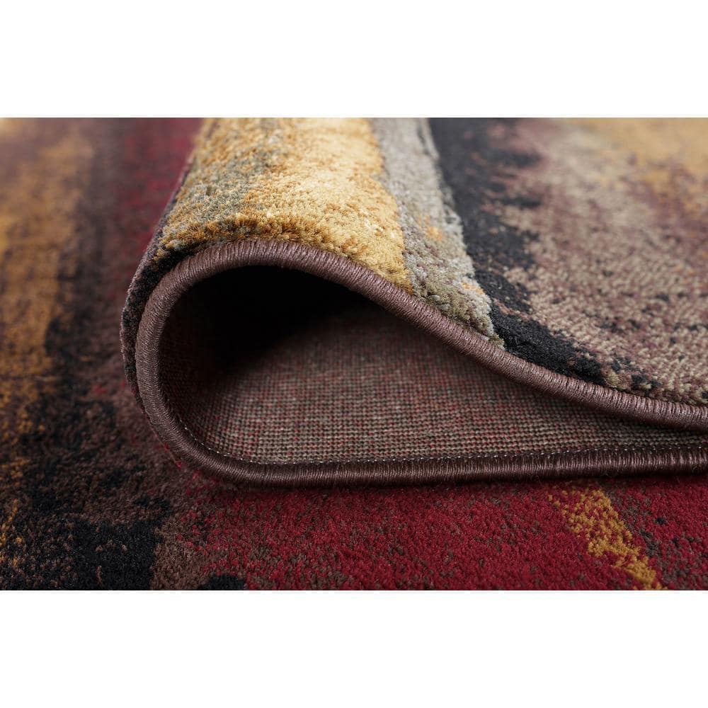 Abstract Multicolor Brushstroke Rectangular Area Rug 3' x 2'