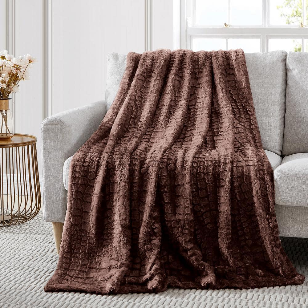 Modern Animal Sherpa Faux Fur Throws Mink Fleece Super Soft Luxury Warm Blanket 