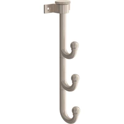 10 in. Satin Nickel Triple Prong Swivel Hook