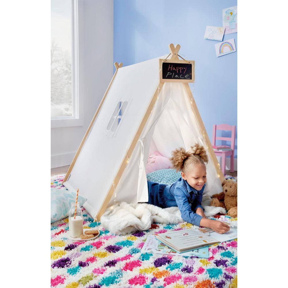 Sweedi Kids' Play Tent with Chalkboard in Organic Cotton and Pine