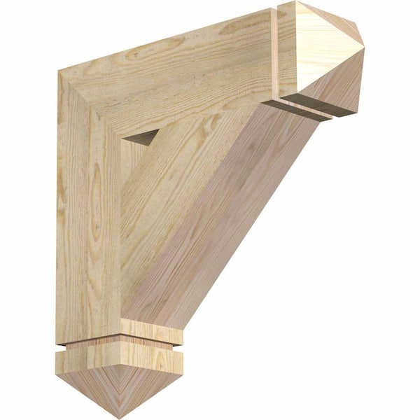 Ekena Millwork 6 in. x 24 in. x 24 in. Douglas Fir Traditional Arts and Crafts Rough Sawn Bracket
