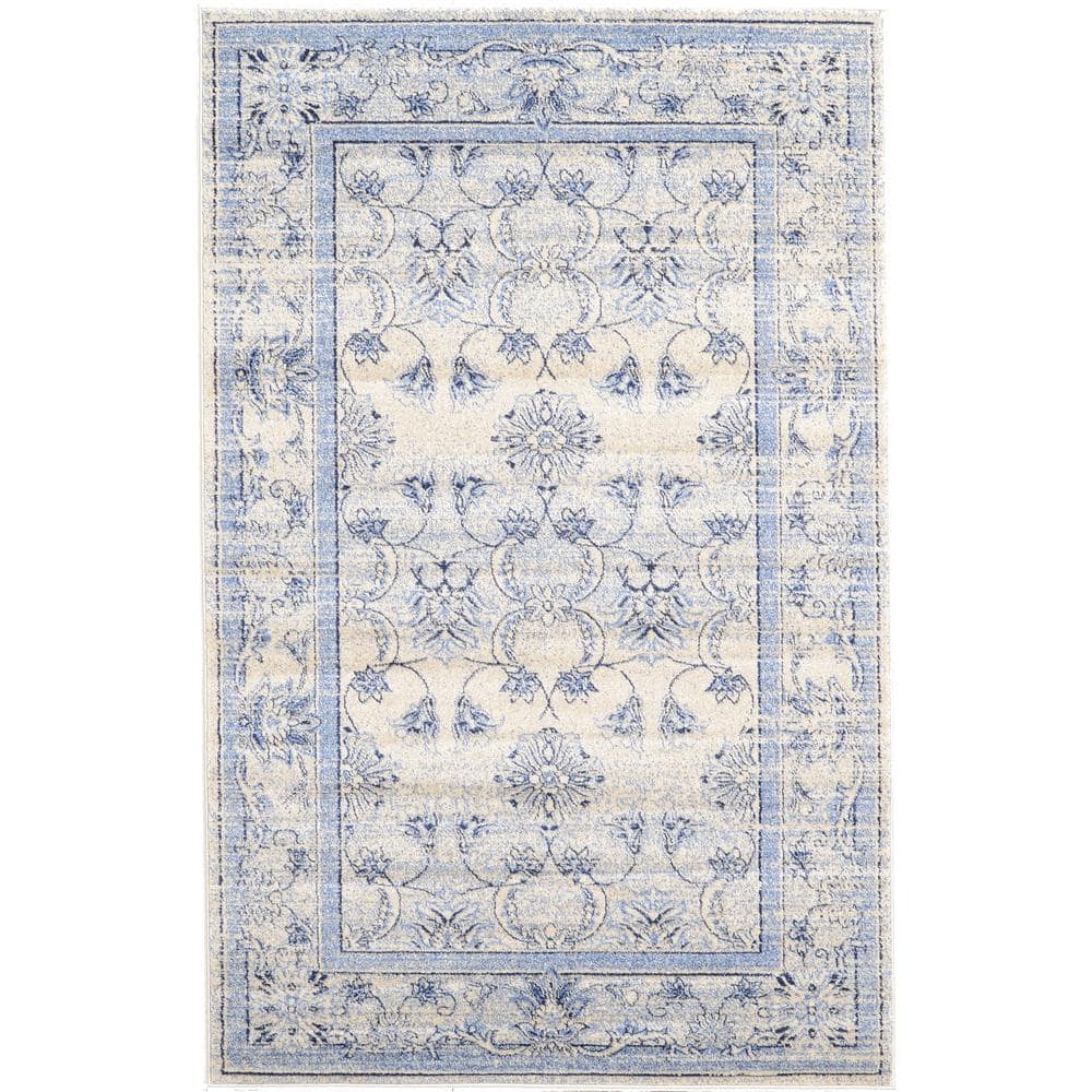 Unique Loom La Jolla Botanica Blue 5' 0 x 8' 0 Area Rug 3114678 - The ...