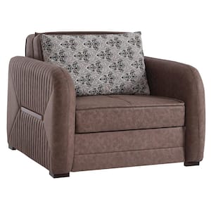 Lightning Collection Convertible Dark Brown Armchair With Storage