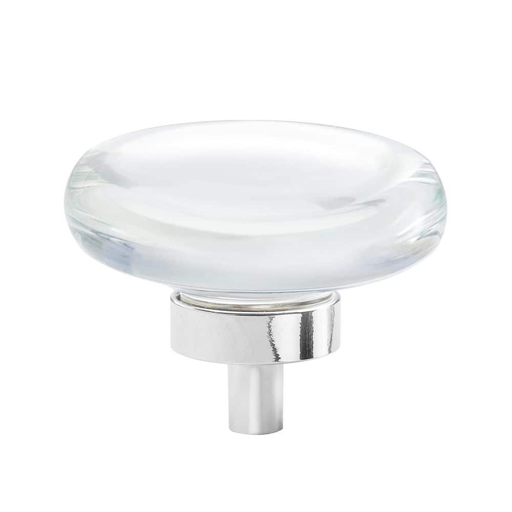 Glacio 1-3/4 inch Clear Polished Chrome Round Cabinet Knob