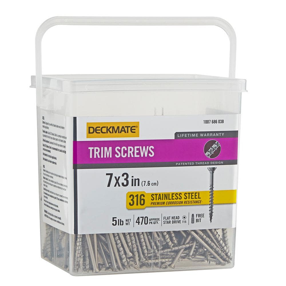 Marine Grade Stainless Steel #7 X 3 in. Wood Trim Screw 5lb (Approximately 470 Pieces) price history on PriceWatchPro