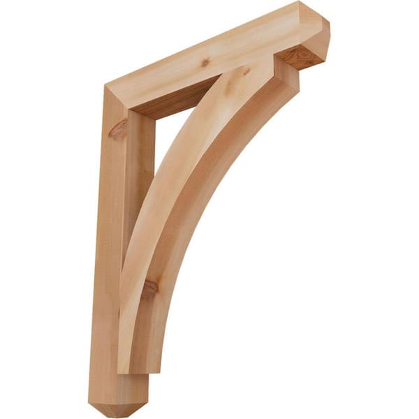 Ekena Millwork 3.5 in. x 34 in. x 26 in. Western Red Cedar Thorton Craftsman Smooth Bracket